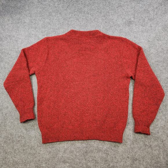 Vintage LL Bean Sweater Mens Large Red Wool Blend Knit Crewneck Pullover USA 90s - Picture 10 of 12